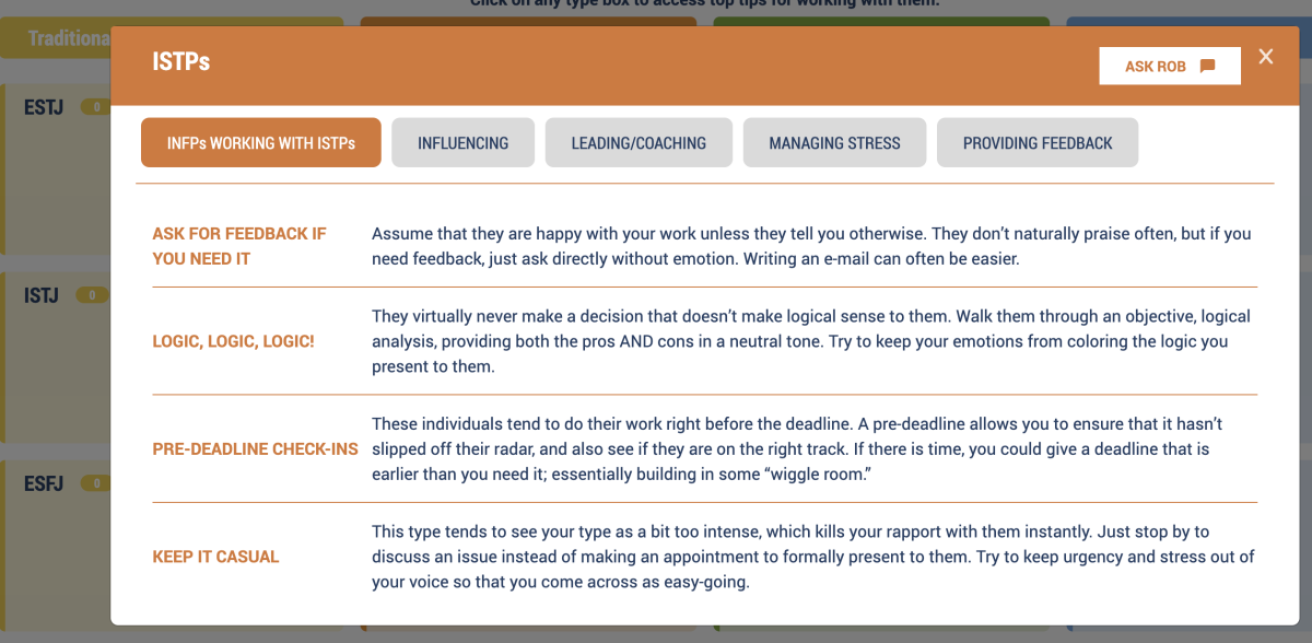 TypeCoach Type-to-Type tips for INFPs working with ISTPs TypeCoach Type-to-Type tips for INFPs working with ISTPs