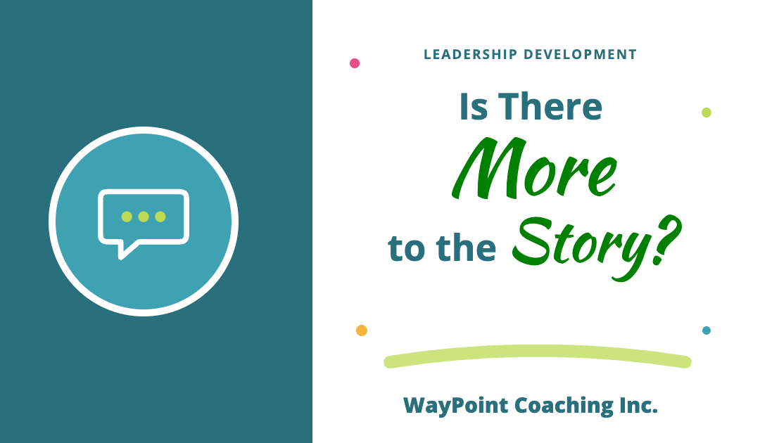 Is There More to the Story?, a WayPoint Coaching Inc. blog post with a speech bubble icon